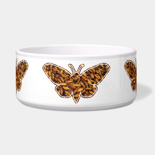 Tigela Bombyx Mori Silk Moth Life Cycle Silhoule (Frente)