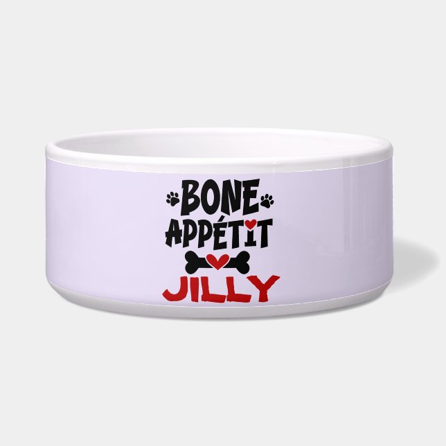 Tigela Bon Appetit para Cachorro com Nome (Frente)