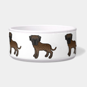 Tigela Bonita Cartoon Brindle Cães Mastiff Ingleses Antig