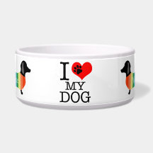 Bonito Arco-Íris Dachshund Monograma Eu Amo Meu Cã