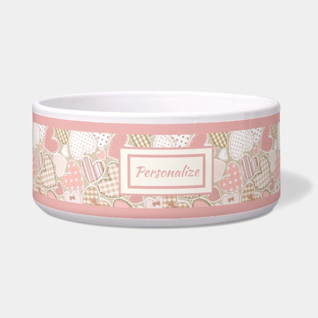 Tigela Bonito Coletor Rosa, Coloca-Cola Cachorro de Gato  (Frente)