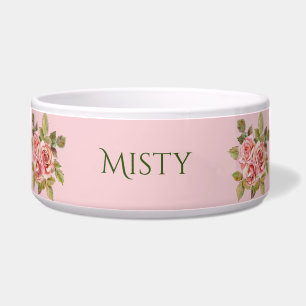 Tigela Bonito Rosas Rosa Vintage Personalizadas