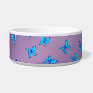 Tigela Borboletas Encantadas Pink Cerâmica Pet Bowl