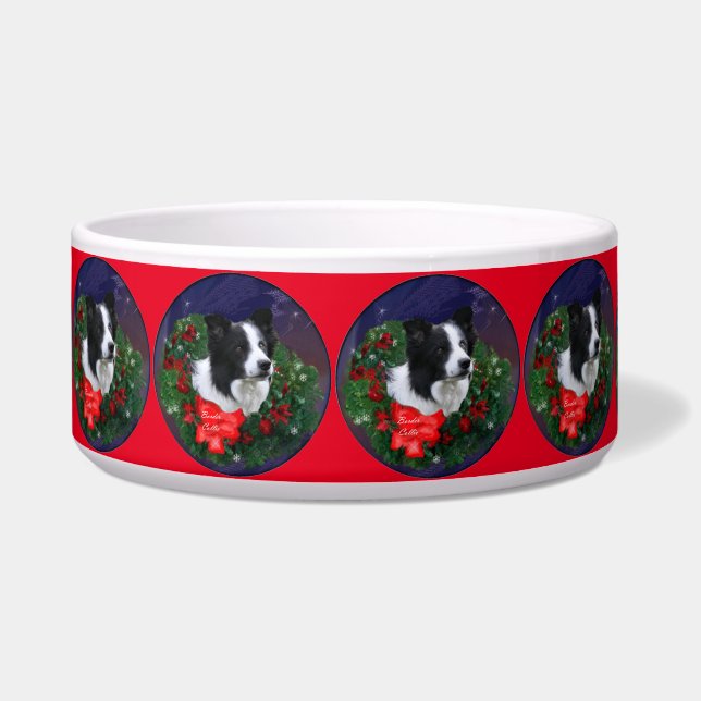 Tigela Border Collie Christmas (Frente)