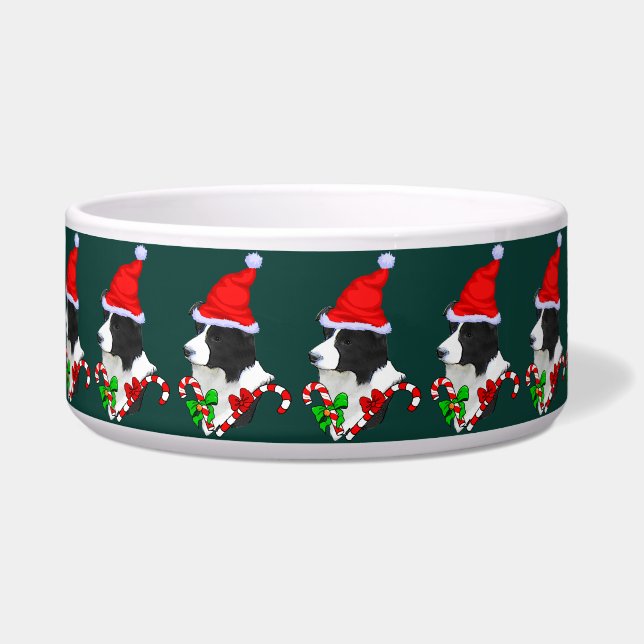 Tigela Border Collie Christmas (Frente)