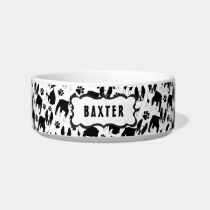 Tigela Boston Terrier Cute com o nome do seu cachorro