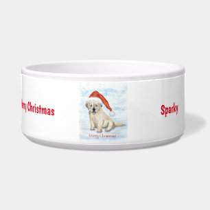 Tigela Bowl Cachorro Cerâmico de Natal