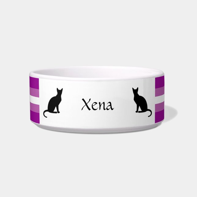 Tigela Bowl de comida de Cat Personalizável (Frente)