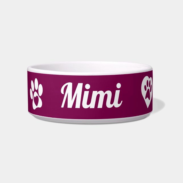 Tigela Bowl de Gato Cerâmico Personalizado, presente de G (Frente)