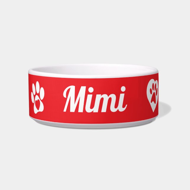 Tigela Bowl de Gato Cerâmico Personalizado, presente de G (Frente)