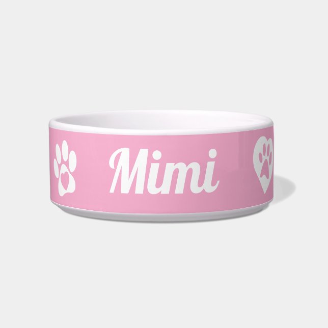 Tigela Bowl de Gato Cerâmico Personalizado, presente de G (Frente)