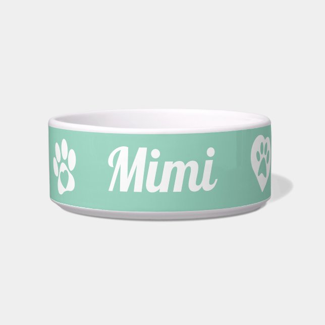 Tigela Bowl de Gato Cerâmico Personalizado, presente de G (Frente)