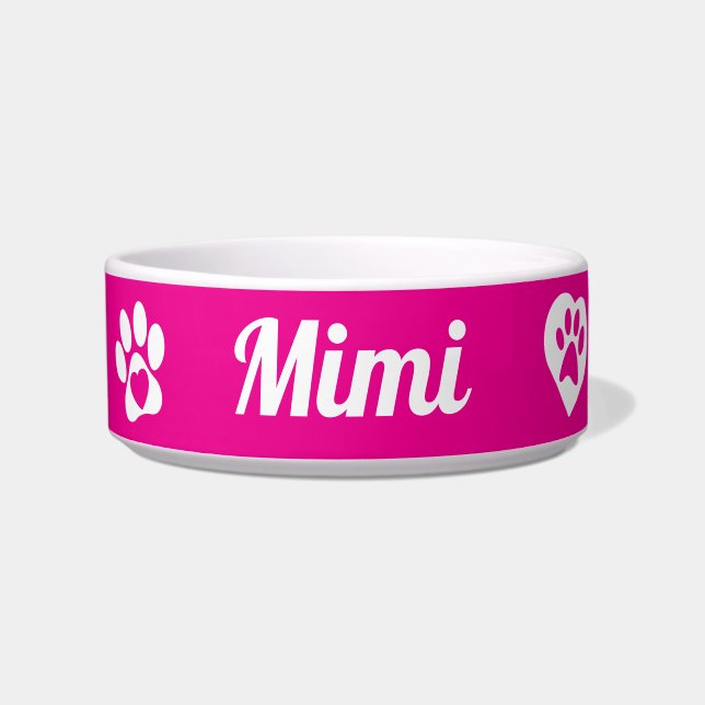 Tigela Bowl de Gato Cerâmico Personalizado, presente de G (Frente)