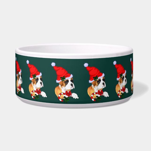 Tigela Boxer Dog Christmas (Frente)