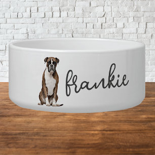 Tigela Boxer Dog Comida Bowl Personalizado