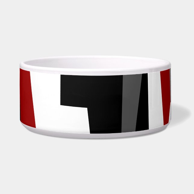Tigela Branco vermelho e preto (Frente)