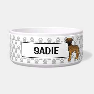 Tigela Brindle Great Dane Dog Com Nome De Pet
