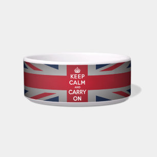 Tigela British Keep Calm Carregar British Flag Pet Comida