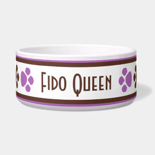 Tigela Brown & bacia personalizada do cão da pata
