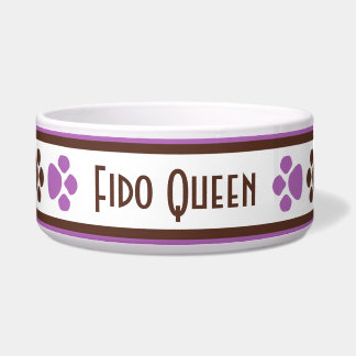 Tigela Brown & bacia personalizada do cão da pata
