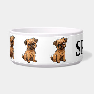 Tigela Brussels Griffon de desenho animado fofo personali