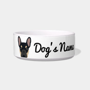 Tigela Buldogue Francês Negro e Tan