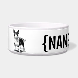 Tigela Bull Terrier com NAME Bowls