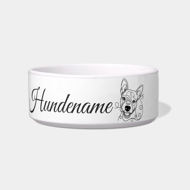 Tigela Bull Terrier Minimalist Line Art personalized bowl (Frente)