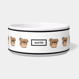 Tigela Bulldog Pet Bowl para Cães - Brown