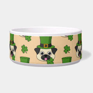 Tigela Cachorro bonito com chapéu e Rua de Shamrock Padrã