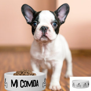 Tigela Cachorro Bonito com Osso, Buldogue Francês, Espanh