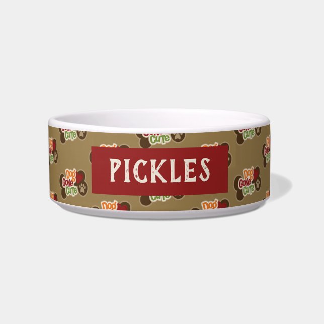 Tigela Cachorro Cachorro Cura Cerâmica Pet Bowl (Frente)