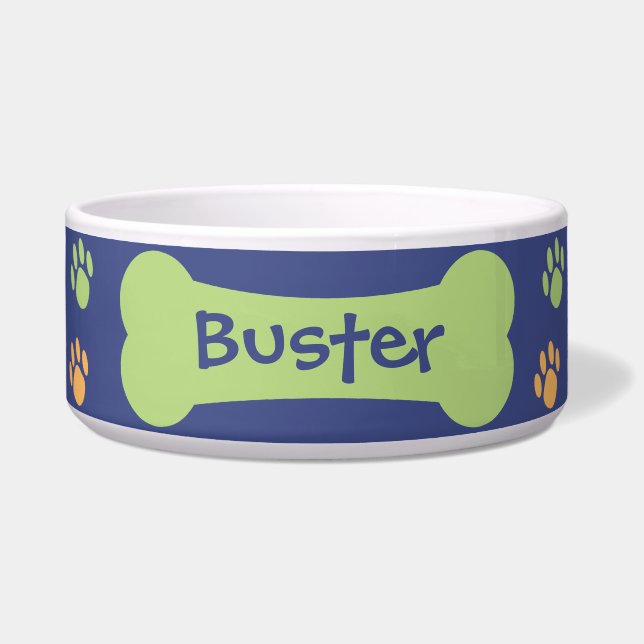 Tigela Cachorro Cão e Pata Imprime Pet Dog Bowl Personali (Frente)