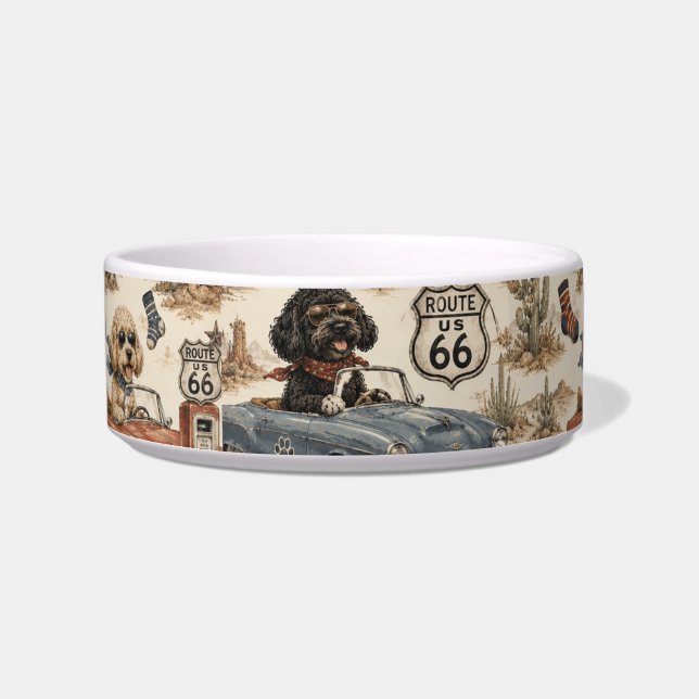 Tigela Cachorro da Rota 66 Retro (Frente)