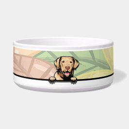 Tigela Cachorro de aparência fofa espiando, retriever da 