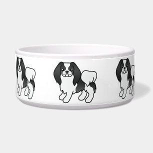Tigela Cachorro de Cartografia Japonês Preto E Branco