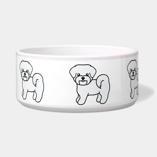 Tigela Cachorro De Desenho Animado Fofinho Da Raça Maltês (Direita)