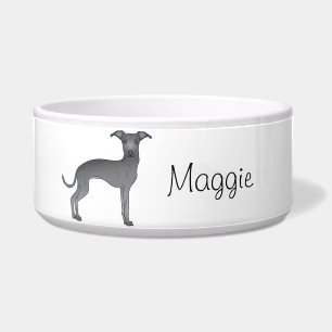 Tigela Cachorro de Desenho Animado Italiano Greyhound Azu