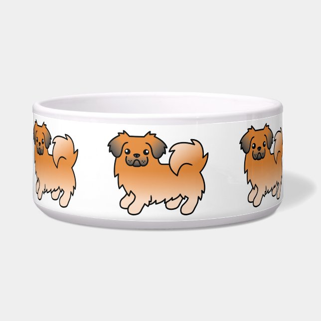 Tigela Cachorro de desenho animado Tibetan Spaniel Sable  (Frente)