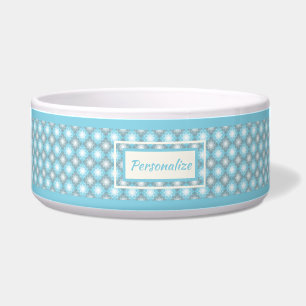 Tigela Cachorro de Gato com Padrão de Diamante de Cinza A