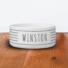 Tigela Cachorro de Gato Moderno Preto e Preto Personaliza