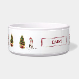 Tigela Cachorro de Natal Engraçado com Pastor Australiano