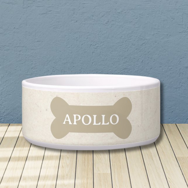 Tigela Cachorro de Nome Neutro e Pet Personalizado (Customize this fun, neutral dog bowl with your pet's name! )