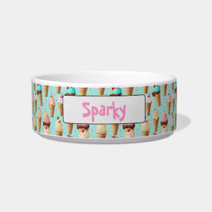 Tigela Cachorro de Sorvete Personalizado Cone Pet