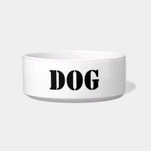Tigela Cachorro de texto personalizado preto e branco mod