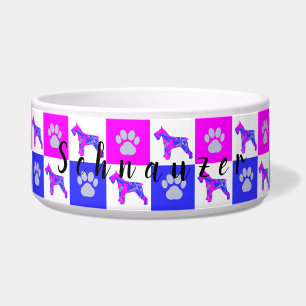 Tigela Cachorro e pata Quente Rosa e Azul