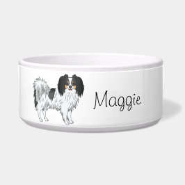 Tigela Cachorro Feliz Phalène Tricolor Com Nome Personali