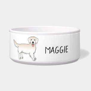 Tigela Cachorro Gelado De Retriever Ouro Feliz Com Nome