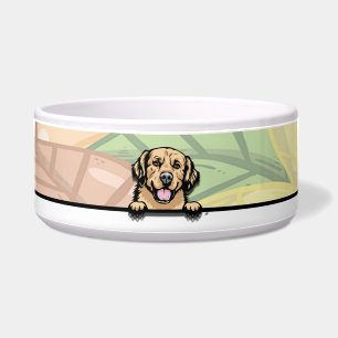 Tigela Cachorro Golden Retreiver Fofo Espiando, comida ou