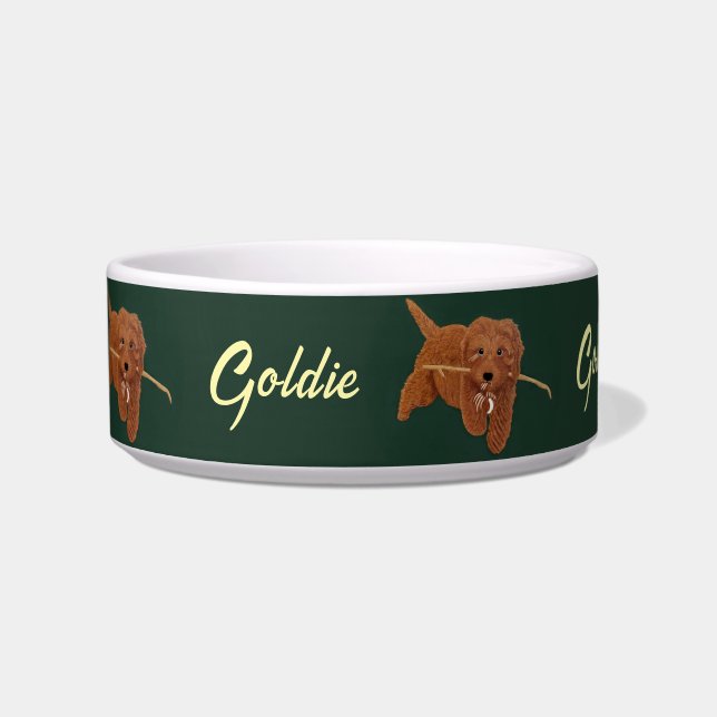 Tigela Cachorro Goldie Golden Doodle (Frente)